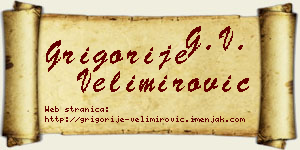 Grigorije Velimirović vizit kartica